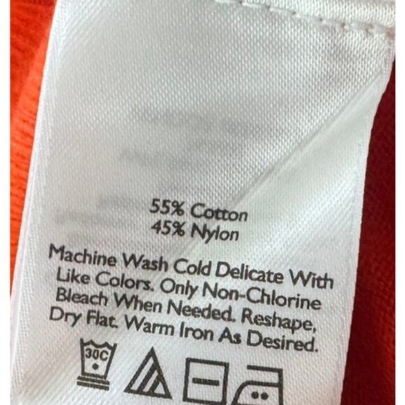 Eddie Bauer Medium Button Front Cardigan Sweater Cotton Nylon Blend Orange - Picture 5 of 10